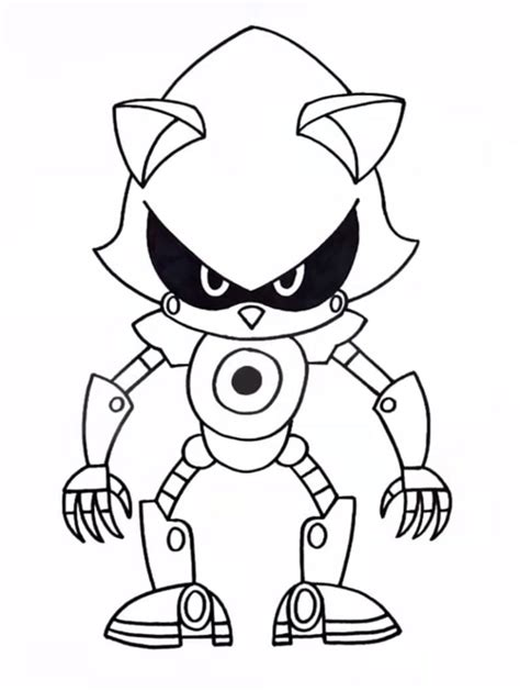 Metal Sonic Colouring Pages