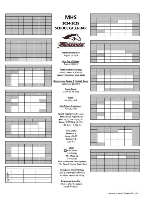 Mhs Calendar 24 25