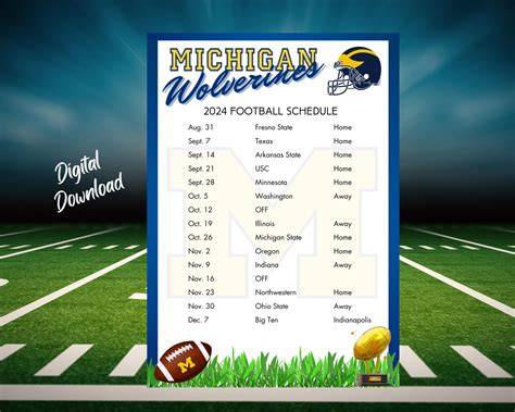 Michigan Football Schedule 2024 Printable