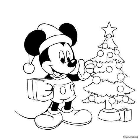 Mickey Christmas Colouring Pages