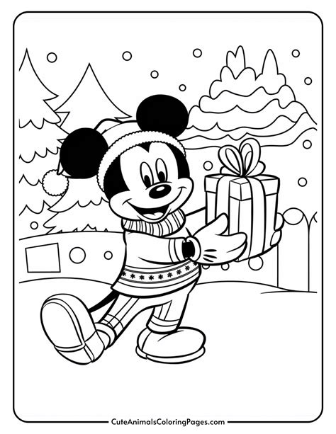 Mickey Mouse Christmas Coloring Pages
