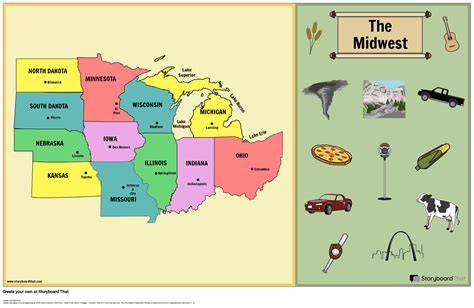 Midwest States And Capitals Map Printable