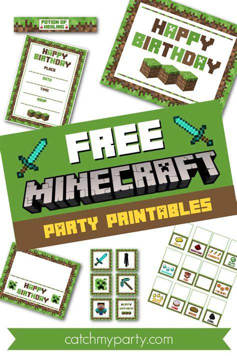 Minecraft Printables Birthday