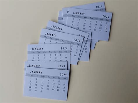 Mini Calendar Printable 2024