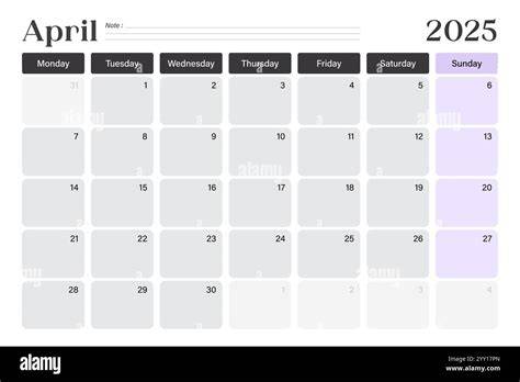 april 2025 calendar