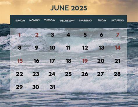 june 2025 calendar