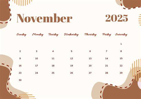 november 2025 calendar