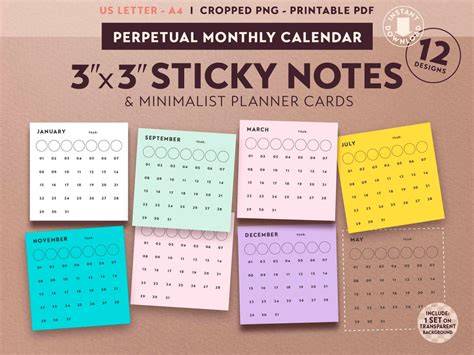 post it note calendar