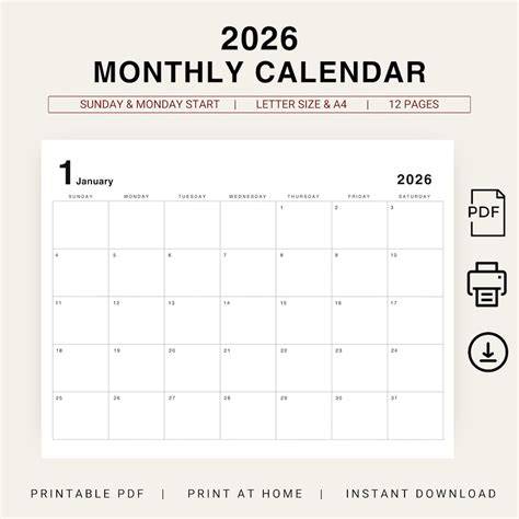 printable calendar pages 2025
