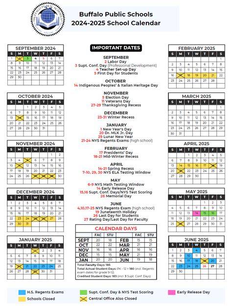 buffalo public schools calendar