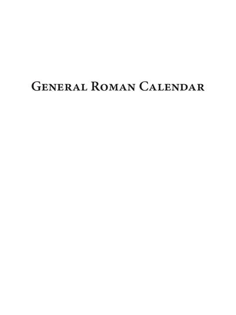 general roman calendar