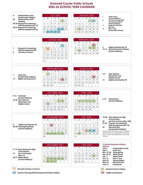 gwinnett county school calendar