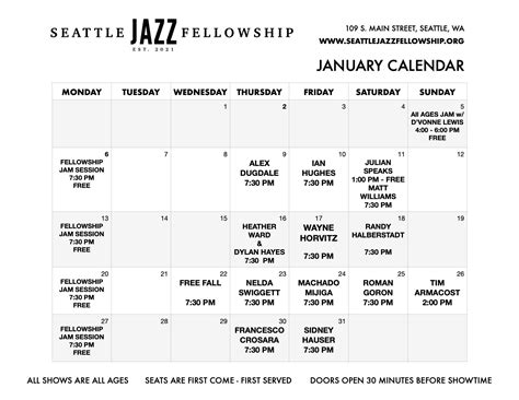 jazz alley seattle calendar