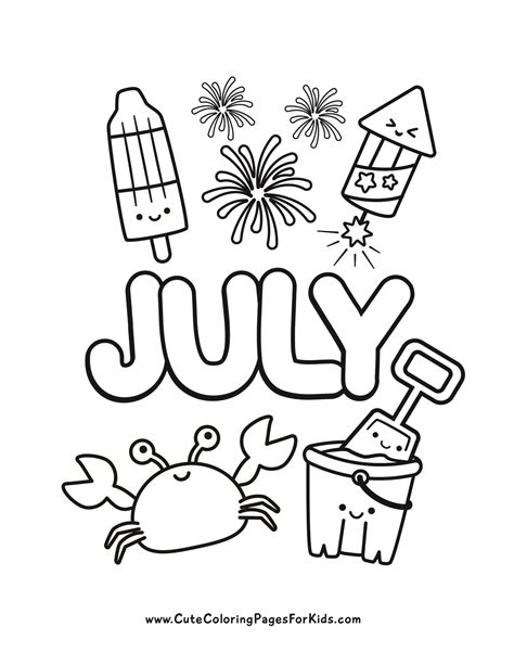 july colouring pages