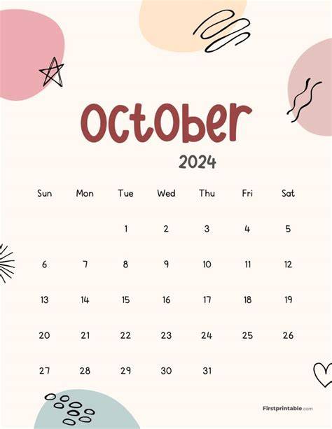 october 2024 calendar cute