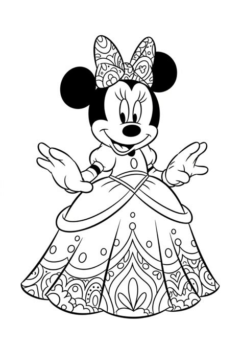 Minnie Mouse Princess Coloring Pages
