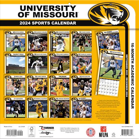 Mizzou Calendar 2024 25 Printable