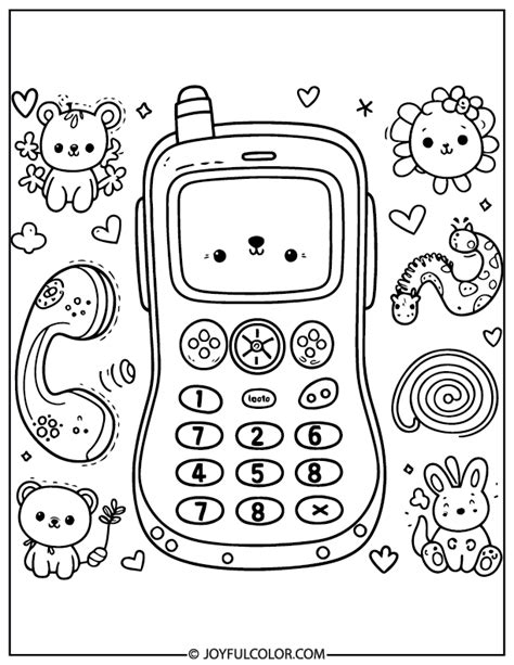 Mobile Phone Colouring Pages