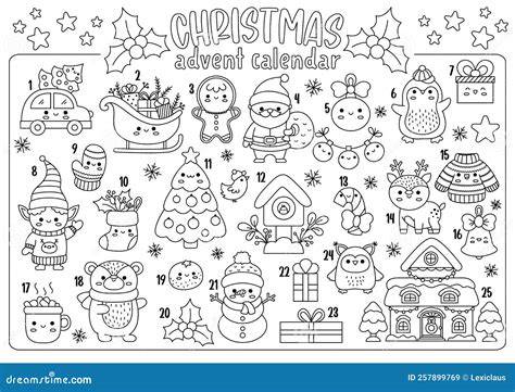 advent calendar colouring pages