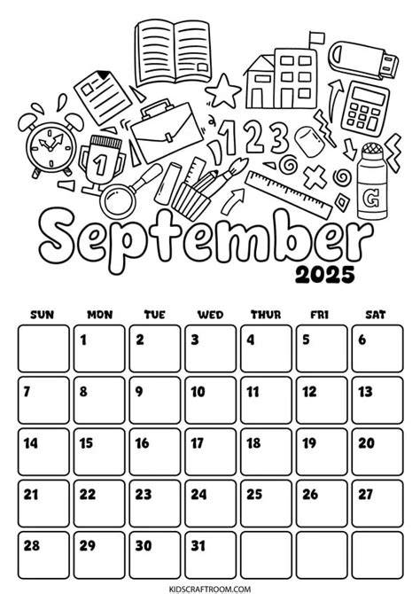 coloring calendar 2025