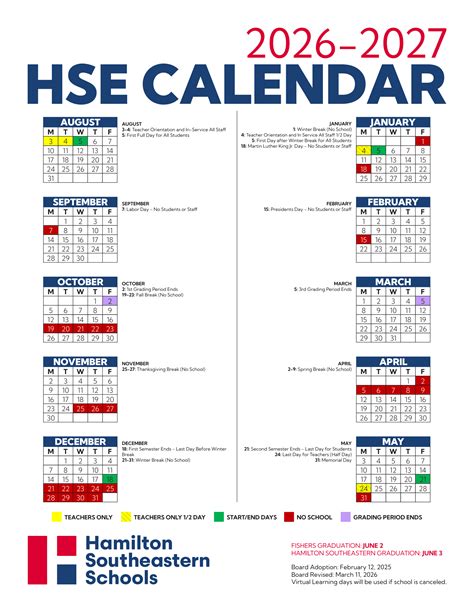 hamilton southeastern schools calendar
