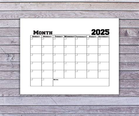 calendar pages to print 2025