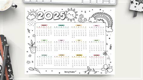 coloring calendar 2025