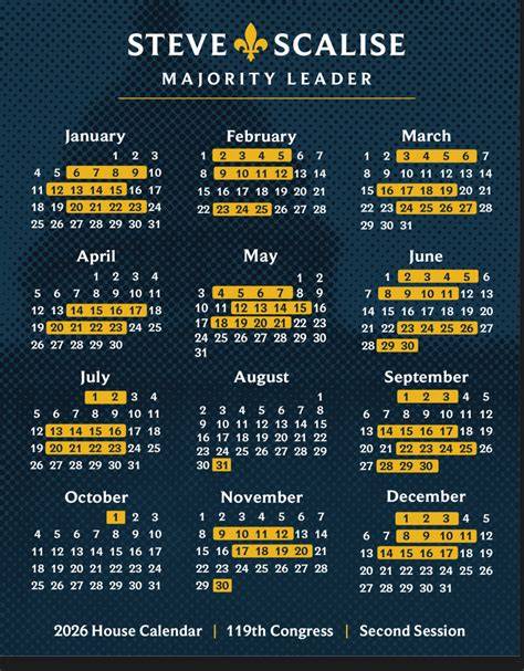 house of reps calendar