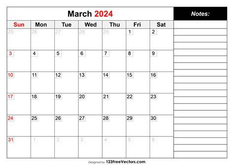 march 2024 calendar