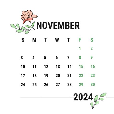 november calendar 2024