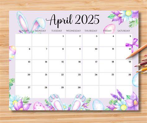 april 2025 calendar easter