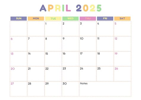april 2025 calendar printable