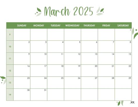 calendar march 2025