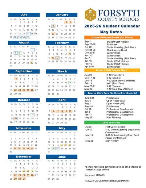 forsyth county schools calendar