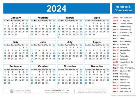 holiday calendar 2024