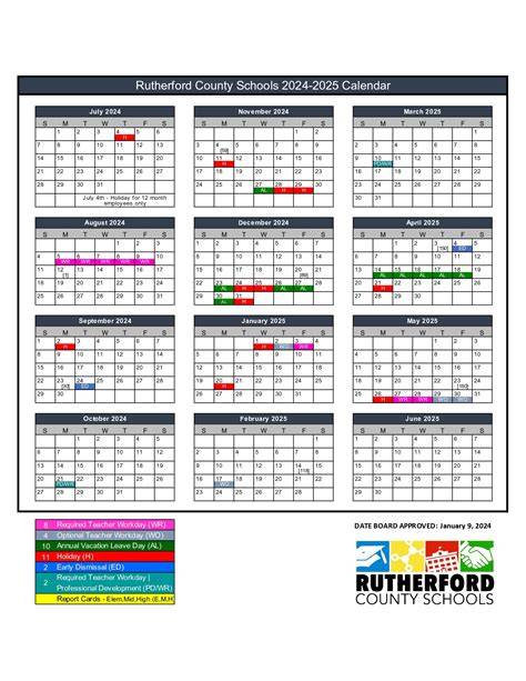 rutherford county school calendar
