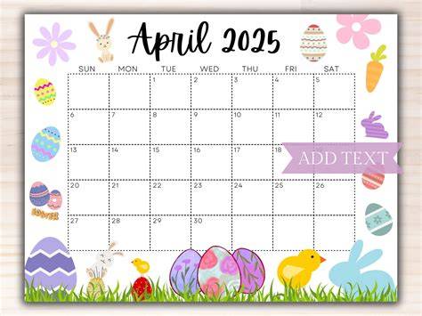 calendar for april 2025