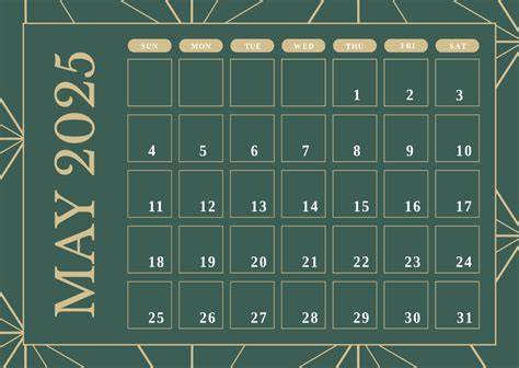 may 2025 calendar