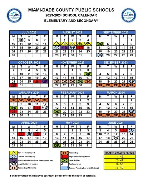 miami dade school calendar