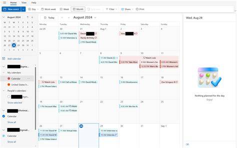 outlook calendar view