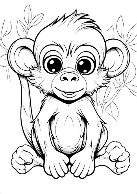 Monkey Printable Coloring Pages