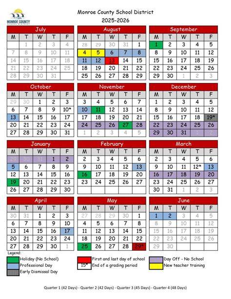 Monroe County Schools Calendar