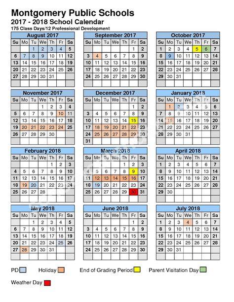 Montgomery Public Schools Alabama Calendar