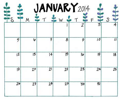 Month Of January 2014 Calendar