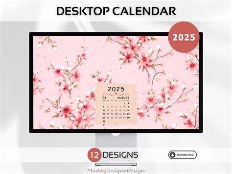 Monthly Desktop Calendar 2025