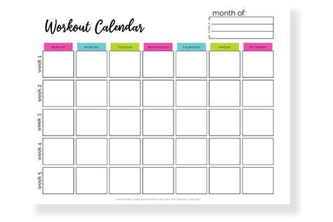 Monthly Exercise Calendar