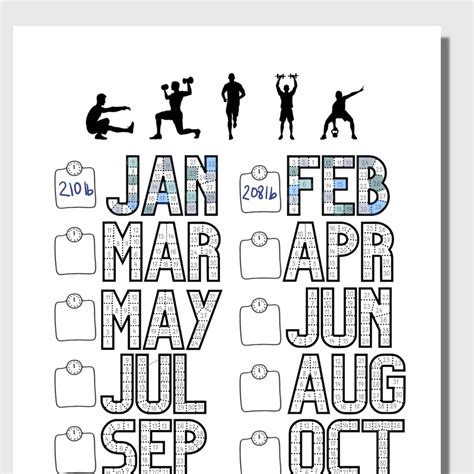 Monthly Workout Coloring Page Free Printable