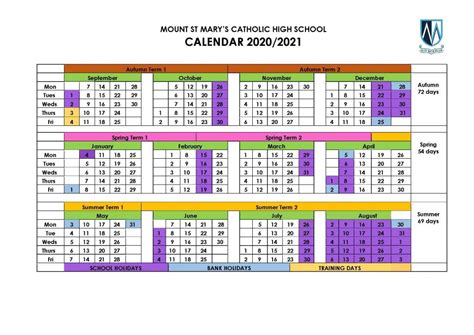 Mount St Mary S Calendar
