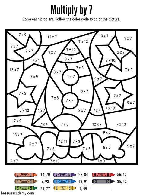 Multiplication Color By Number Free Printable