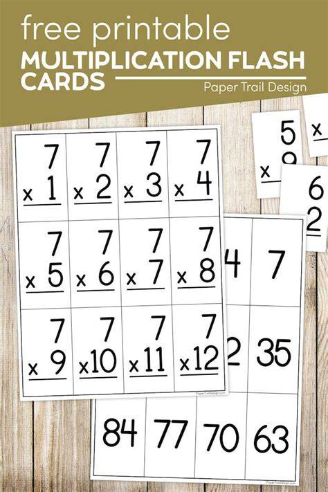 Multiplication Flash Cards Printable Free